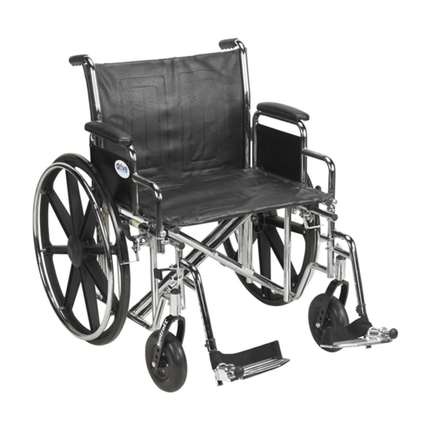EA/1 SENTRA EC HEAVY DUTY WHEELCHAIR, DETACHABLE DESK ARMS, SWING AWAY FOOTRESTS, 22" SEAT * Drive Medical item surcharge included in sell