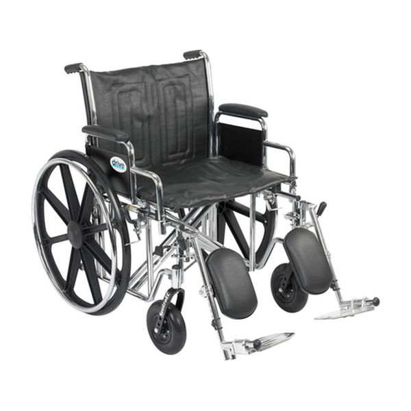 EA/1 SENTRA EC HEAVY DUTY WHEELCHAIR, DETACHABLE DESK ARMS, ELEVATING LEG RESTS, 22" SEAT * Drive Medical item surcharge included in sell