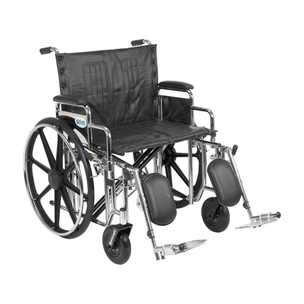 EA/1 SENTRA EXTRA HEAVY DUTY WHEELCHAIR, DETACHABLE DESK ARMS, ELEVATING LEG RESTS, 24"SEAT * Drive Medical item surcharge included in sell