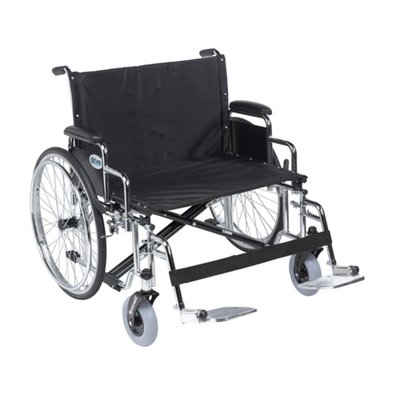 EA/1 SENTRA EC HEAVY DUTY EXTRA WIDE WHEELCHAIR, DETACHABLE DESK ARMS, SWING AWAY FOOTRESTS, 28" SEA * Drive Medical item surcharge included in sell