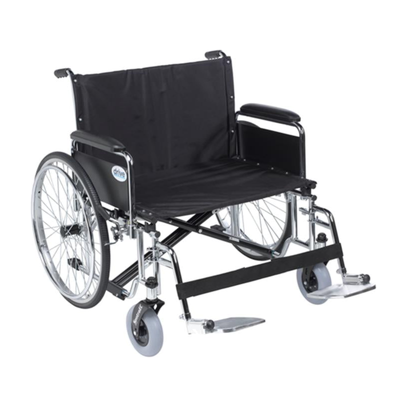 EA/1 SENTRA EC HEAVY DUTY EXTRA WIDE WHEELCHAIR, DETACHABLE FULL ARMS, SWING AWAY FOOTRESTS, 28" SEA * Drive Medical item surcharge included in sell