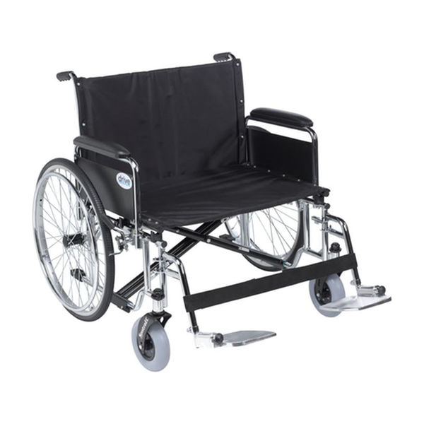 EA/1 SENTRA EC HEAVY DUTY EXTRA WIDE WHEELCHAIR, DETACHABLE FULL ARMS, SWING AWAY FOOTRESTS, 30" SEA * Drive Medical item surcharge included in sell