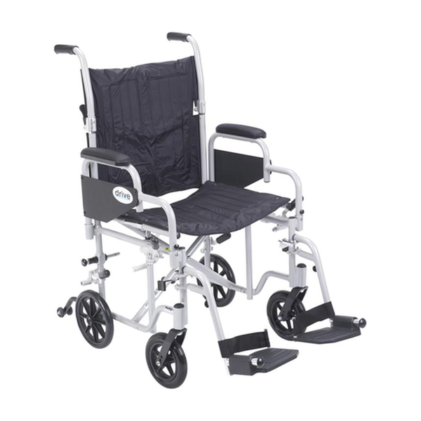 EA/1 POLY FLY LIGHT WEIGHT TRANSPORT CHAIR WHEELCHAIR WITH SWING AWAY FOOTRESTS, 20" SEAT * Drive Medical item surcharge included in sell