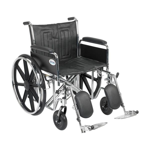 EA/1 SENTRA EC HEAVY DUTY WHEELCHAIR, DETACHABLE FULL ARMS, ELEVATING LEG RESTS, 22" SEAT * Drive Medical item surcharge included in sell