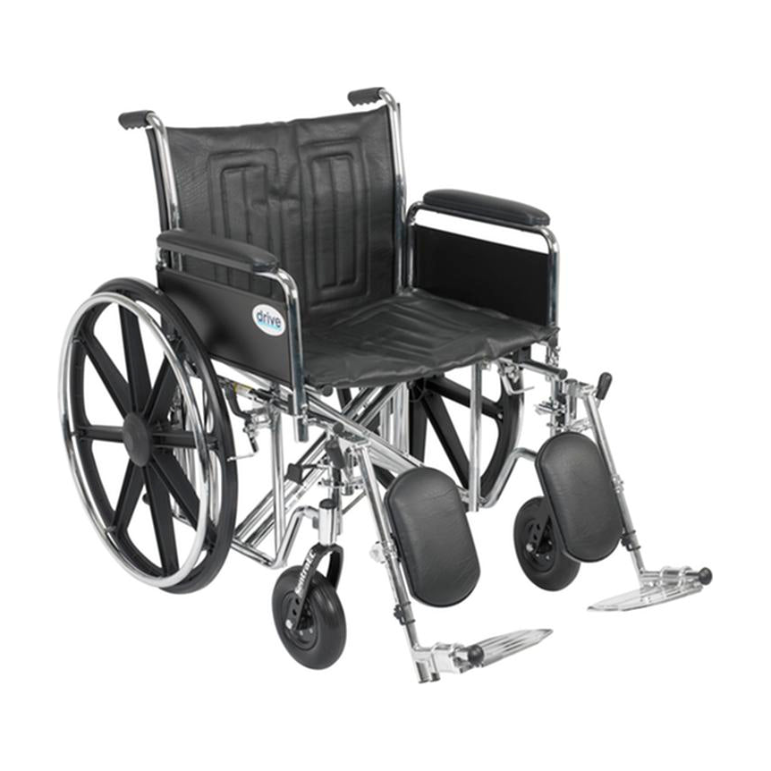 EA/1 SENTRA EC HEAVY DUTY WHEELCHAIR, DETACHABLE FULL ARMS, ELEVATING LEG RESTS, 22" SEAT * Drive Medical item surcharge included in sell
