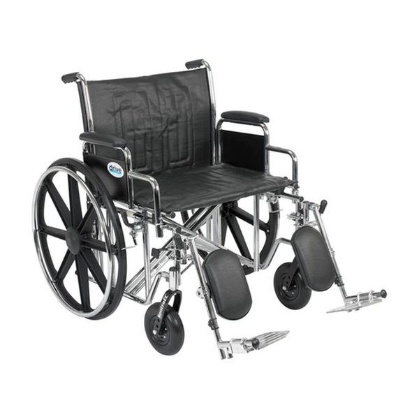 EA/1 SENTRA EC HEAVY DUTY WHEELCHAIR, DETACHABLE DESK ARMS, ELEVATING LEG RESTS, 24"SEAT * Drive Medical item surcharge included in sell
