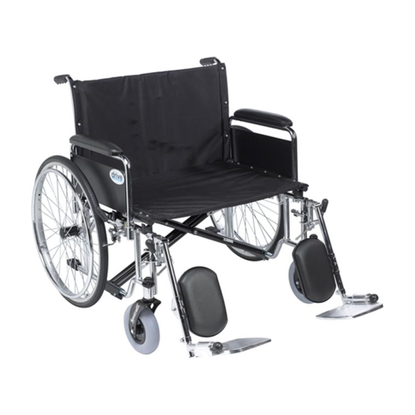 EA/1 SENTRA EC HEAVY DUTY EXTRA WIDE WHEELCHAIR, DETACHABLE FULL ARMS, ELEVATING LEG RESTS, 26" SEAT * Drive Medical item surcharge included in sell