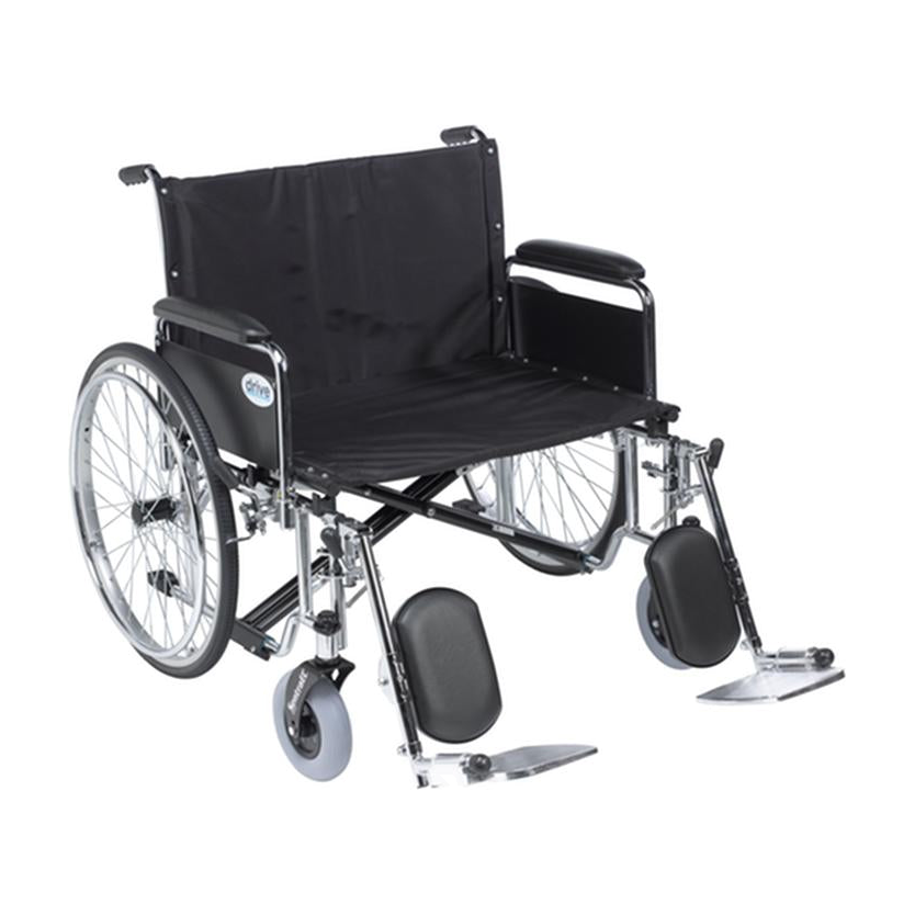 EA/1 SENTRA EC HEAVY DUTY EXTRA WIDE WHEELCHAIR, DETACHABLE FULL ARMS, ELEVATING LEG RESTS, 26" SEAT * Drive Medical item surcharge included in sell