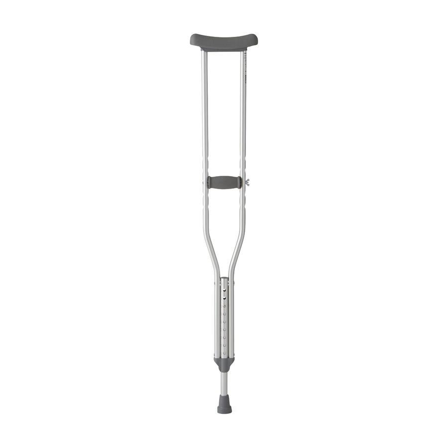 PAIR/1 ALUMINIUM ADJUSTABLE HEIGHT YOUTH CRUTCH, 4'6" -5'2"