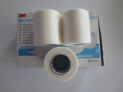 BX/6 TAPE MICROPORE 2IN X 10YD WHITE