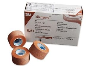 BX/12 TAPE MICROPORE 1IN X 10YD TAN