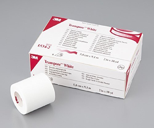 BX/6 TRANSPORE TAPE, 2IN X 10YD, WHITE.