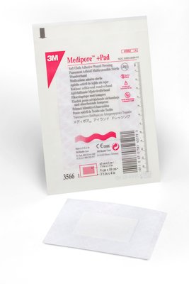 BX/25 MEDIPORE+ PAD SOFT CLOTH ADHESIVE ISLAND WOUND DRESSING W/ NON-ADHERENT PAD 4 X 3 1/2" STERIL