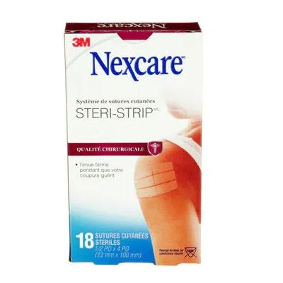 BX/18 NEXCARE STERI-STRIP SKIN CLOSURES 1/2" X 4" TAN STERILE HYPOALLERGENIC