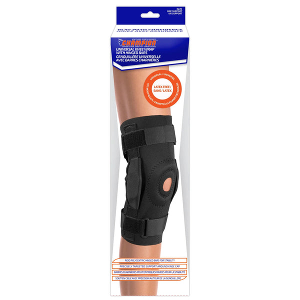 EA/1 CHAMPION UNIVERSAL KNEE WRAP WITH HINGED BARS ONE SIZE 16" - 19" More info...