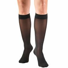 PR/1 TRUFORM LADIES' TRUSHEER 20-30MMHG KNEE-HIGH CLOSED-TOE XL (13 - 19") BLACK LATEX-FREE