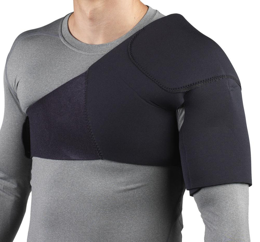 EA/1 NEOPRENE MINIMUM SHOULDER SUPPORT W/GEL PACK POCKET L (51"-60") BLACK LATEX-FREE