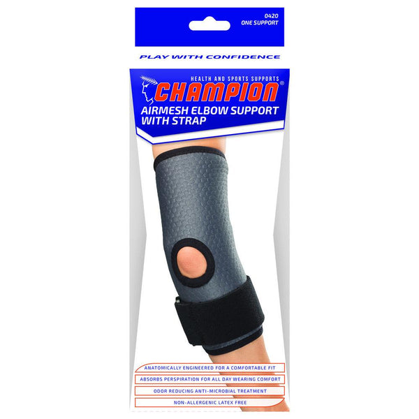 EA/1 ELBOW SLEEVE WITH STRAP CHARCOAL LARGE