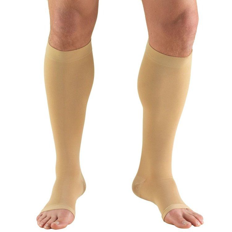 PR/1 TRUFORM CLASSIC MEDICAL STOCKING,OPEN TOE 20-30 MMHG,BELOW KNEE, UNISEX, BEIGE, LARGE
