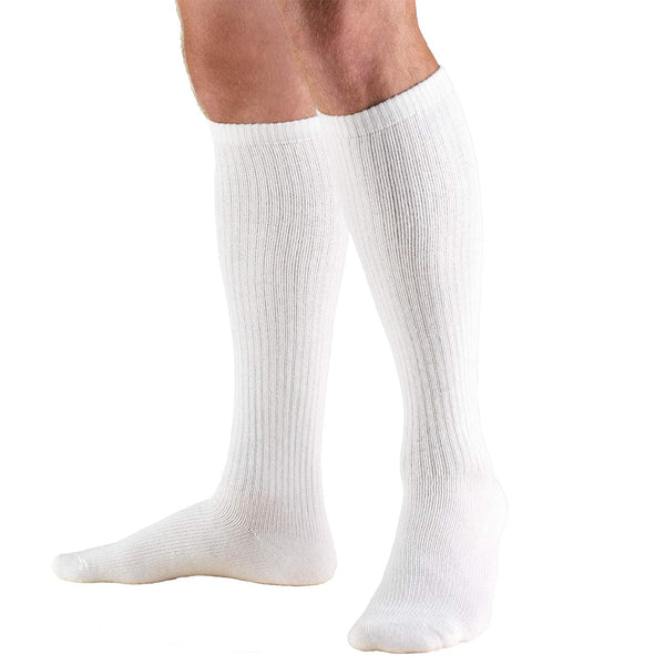 PR/1 TRUSOFT DIABETIC 8-15MMHG KNEE-HIGH SOCK LARGE MEN (101/2-12) WOMEN (11 1/2-13") WHITE LATEX-FR