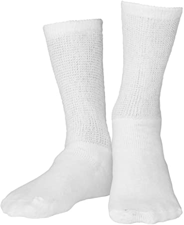 PR/3 TRUFORM COMFORT CARE NON-COMPRESSION DIABETIC SOCKS CREW LENGTH WHITE, XLARGE (MEN:12+ WOMEN: 1