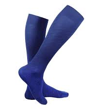 PR/1 TRUFORM TRAVEL 15-20MMHG SOCKS KNEE-HIGH CLOSED-TOE UNISEX NAVY MEDIUM (13 1/2" - 16" CALF)