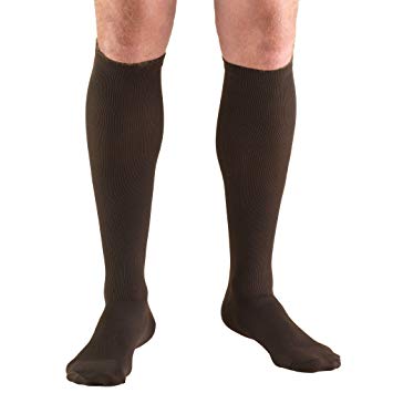 PR/1 TRUFORM MEN'S 15-20MMHG CASUAL KNEE-HIGH SMALL BLACK LATEX-FREE