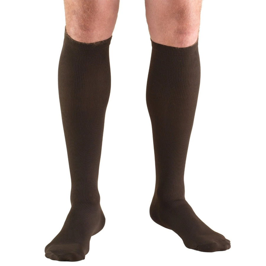 PR/1 TRUFORM MEN'S DRESS STYLE 15-20MMHG KNEE-HIGH COMPRESSION SOCK BROWN SMALL (11 - 14") LATEX-FRE