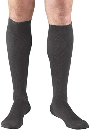 PR/1 TRUFORM MEN'S DRESS STYLE 15-20MMHG KNEE-HIGH LG (15 1/2 - 18") CHARCOAL COMPRESSION SOCKS