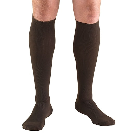 PR/1 TRUFORM MEN'S 20-30MMHG KNEE-HIGH DRESS-STYLE COMPRESSION SOCK MEDIUM (13 1/2" - 16") BROWN LA