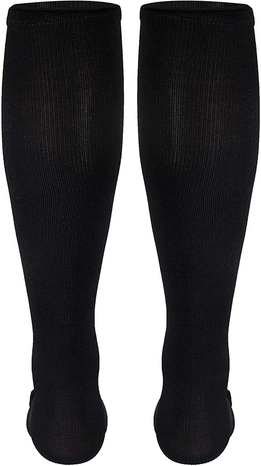PR/1 MEN'S DRESS 30-40 MMHG KNEE HIGH COMPRESSION SOCKS BLACK X-LARGE (17 1/2 - 20") SHOE SIZE 12+