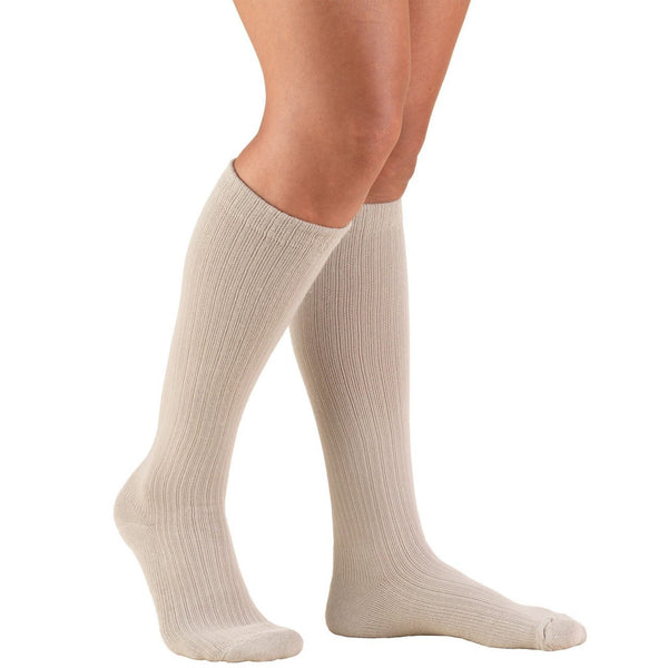 PR/1 TRUFORM LADIES' CASUAL 15-20MMHG KNEE-HIGH TAN XL (13 - 19") COMPRESSION SOCK LATEX-FREE
