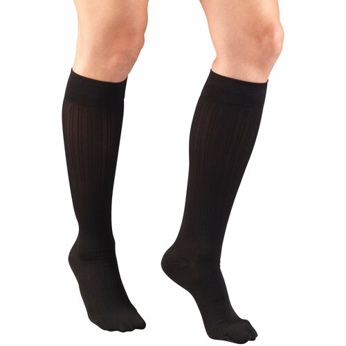 PR/1 TRUFORM LADIES' 15-20MMHG RIB-PATTERN KNEE-HIGH COMPRESSION SOCKS SMALL (11" - 14") BROWN LATEX