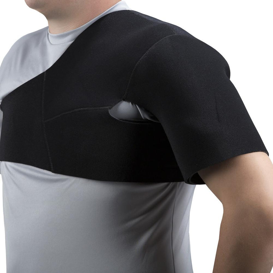 EA/1 OTC NEOPRENE MEDIUM SHOULDER SUPPORT LG (51-60") BLACK ADJUSTABLE 4-WAY STRETCH