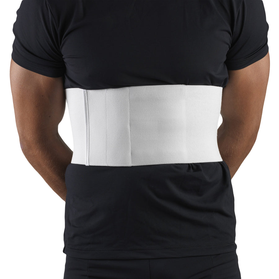 EA/1 OTC MINIMUM ELASTIC MEN'S 6" RIB BELT X-LARGE (41-44") WRAP-AROUND HOOK & LOOP CLOSURE WHITE LA