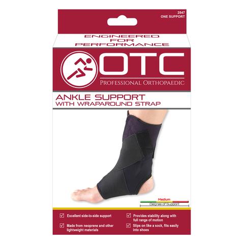 EA/1 OTC MEDIUM ANKLE SUPPORT W/ FIGURE 8 WRAPAROUND STRAP BLACK LG (8 3/4 - 9 3/4)