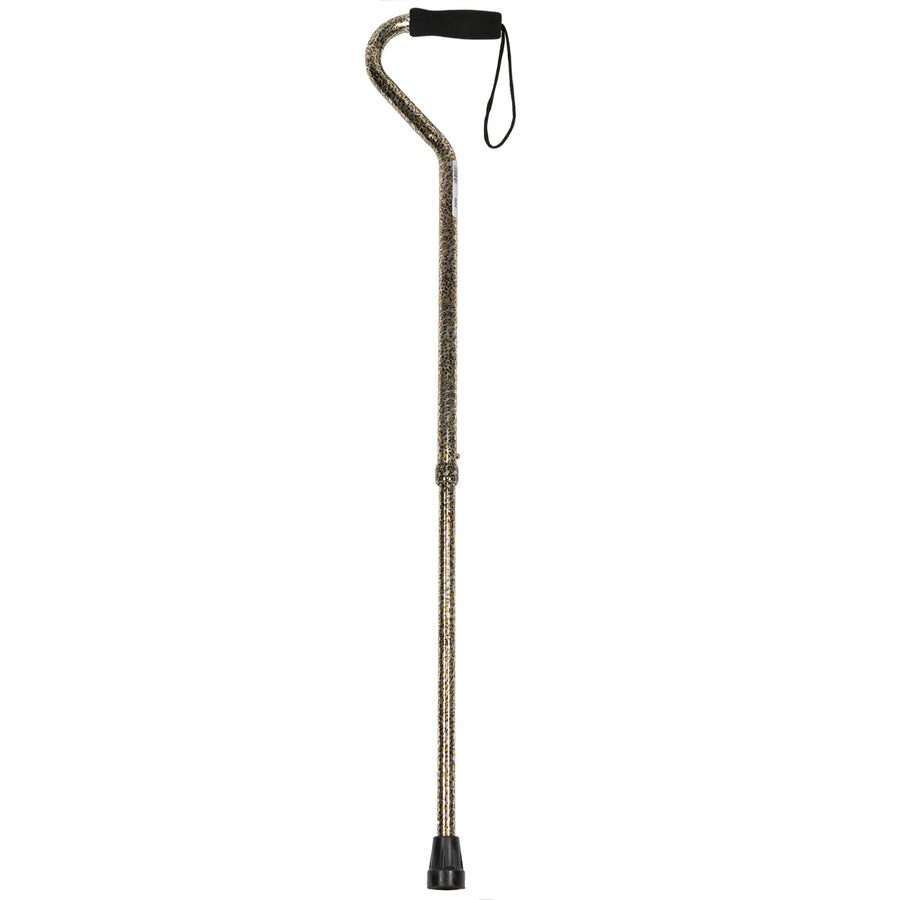 EA/1 ADJUSTABLE OFFSET HANDLE ALUMINIUM CANE, CHEETAH