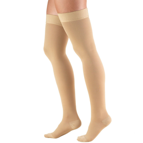 PR/1 TRUFORM 30-40 MMHG THIGH HIGH COMPRESSION STOCKINGS, CLOSED-TOE, BEIGE, LARGE
