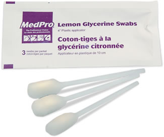 BX/25 (3/PK) LEMON GLYCERINE SWABS