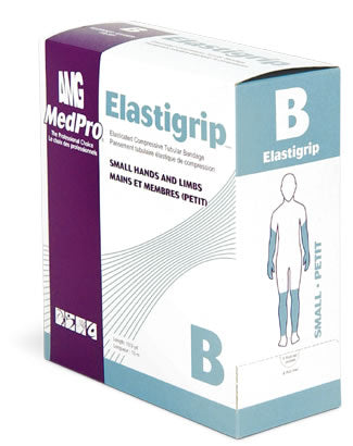 BX/1 MEDPRO ELASTIGRIP COMPRESSION BANDAGE SIZE B 6.25CM X 10M FOR SMALL HANDS OR LIMBS REUSABLE