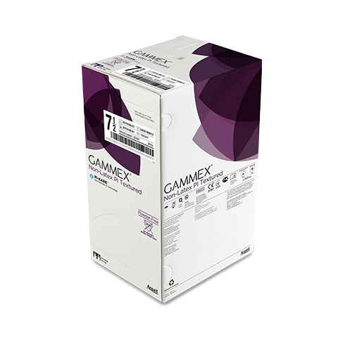 BX/50PR GAMMEX NON-LATEX PI TEXTURED GLOVES WHITE SIZE 9.0 STANDARD THICKNESS BEADED CUFF WITH SUREF More info...