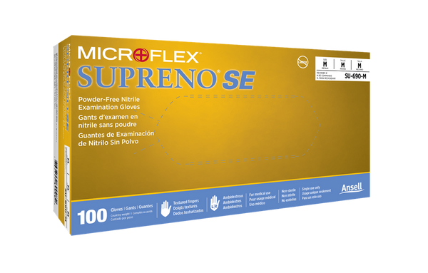 BX/100 SUPRENO SE NITRILE GLOVES VIOLET SMALL 4.3MIL, 9.6" CUFF