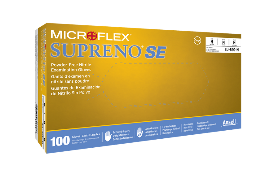 BX/100 SUPRENO SE NITRILE GLOVES VIOLET X-SMALL 4.3MIL, 9.6" CUFF