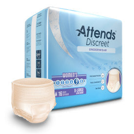 43548 - ATTENDS DISCREET UNDERWEAR, FEMALE, XL - 4 BAGS OF 16 Heavy Item More info...