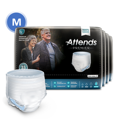 46467 - ATTENDS PREMIER UNDERWEAR, MEDIUM, - 4 BAGS OF 18 Heavy Item More info...