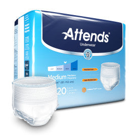 28148 - ATTENDS UNDERWEAR, MEDIUM - WAIST SIZE 34" - 44" - 4 BAGS OF 20 Heavy Item More info...