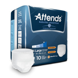 48375 - ATTENDS BARIATRIC UNDERWEAR, XXX-LARGE - 4 BAGS OF 10 Heavy Item More info...