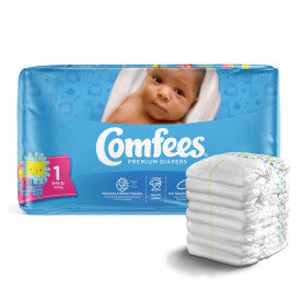 41537 - COMFEES BABY DIAPERS - SIZE 1 - 4 BAGS OF 50 Heavy Item More info...