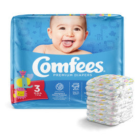 41539 - COMFEES BABY DIAPERS - SIZE 3 - 4 BAGS OF 36 Heavy Item More info...