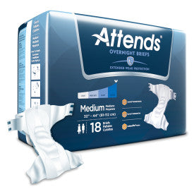 43196 - ATTENDS EXTENDED WEAR BRIEF, MEDIUM - WAIST SIZE 32" - 44" - 4 BAGS OF 18 Heavy Item More info...